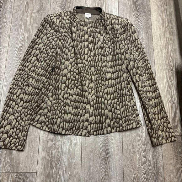 Armani Collezioni Jackets & Blazers - Armani Collezioni Brown and Cream Patterned Blazer